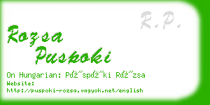 rozsa puspoki business card